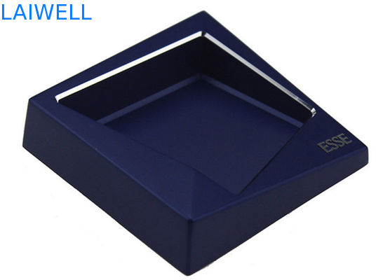 Cinzeiro de bolso em metal azul, portátil, com design geométrico criativo personalizável, processo de fundição sob pressão em alumínio e galvanização