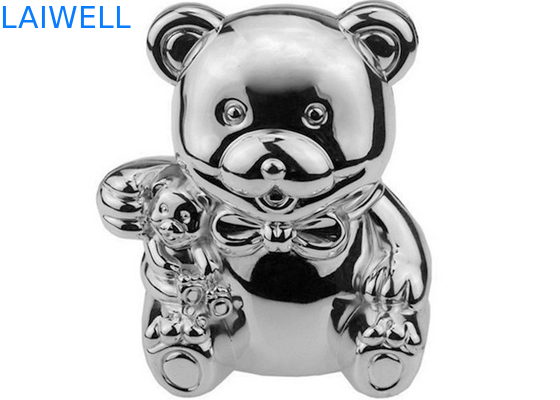 Teddy Bear Coin Bank Die chapeado de prata bonito que molda 105*85*118mm