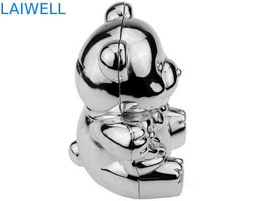 Teddy Bear Coin Bank Die chapeado de prata bonito que molda 105*85*118mm
