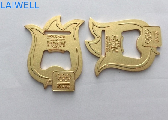 Cor 2 do ouro de 2.0MM em 1 chapeamento olímpico do esporte do abridor de garrafa da medalha