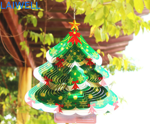Carrilhões de vento de gerencio da árvore de Natal do girador 3D do vento do metal da largura 27cm