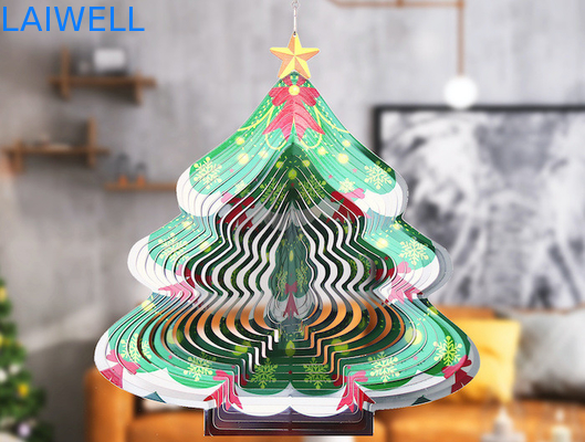 Carrilhões de vento de gerencio da árvore de Natal do girador 3D do vento do metal da largura 27cm