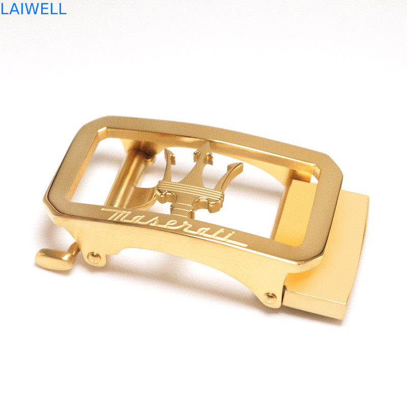 Fivela de cinto automática de aço inoxidável feita sob encomenda da cor 3.5Cm do ouro do projeto de Lucury da forma