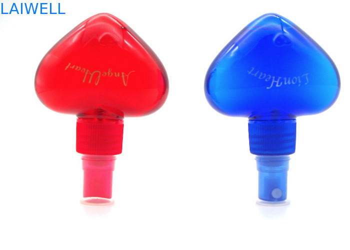 O coração 40ML deu forma a jarros plásticos do ANIMAL DE ESTIMAÇÃO da capacidade portátil feita sob encomenda do pulverizador de perfume com tampão de parafuso