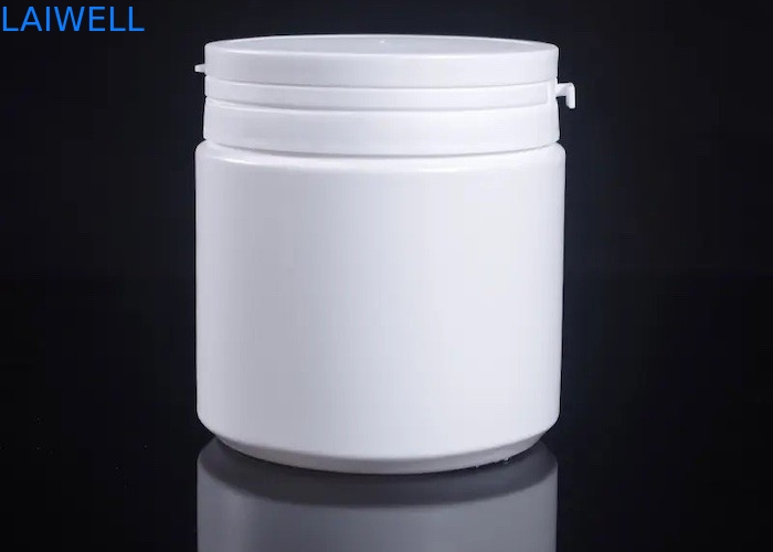 Recipientes de plástico redondos brancos modernos herméticos do HDPE dos frascos do pó de leite da garrafa 500ML do armazenamento com o rasgo fora do tampão