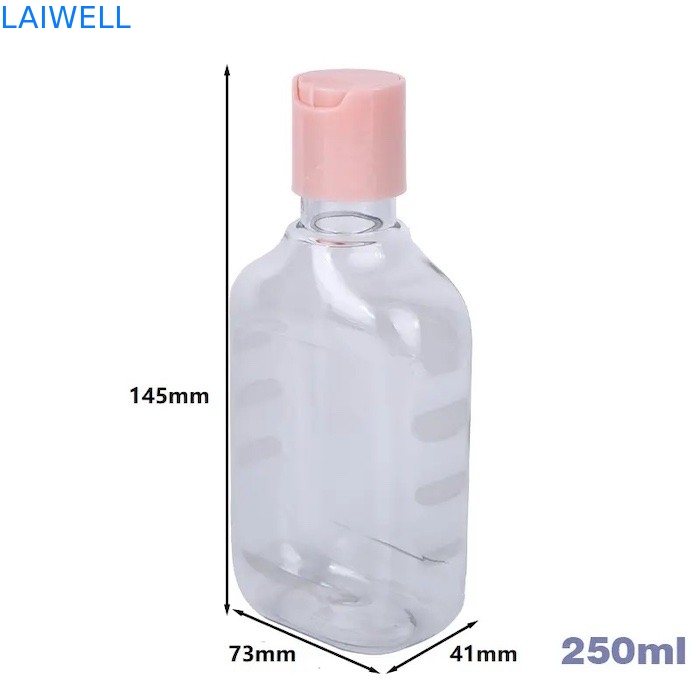 Das garrafas transparentes da loção do quadrado do ANIMAL DE ESTIMAÇÃO de 73*41*145MM 250ML Eco recipientes plásticos reusáveis para a organização da casa
