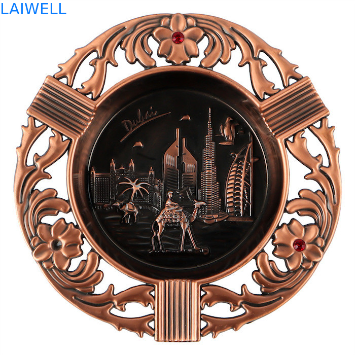 108*109MM Personalizado Die Casting Zinc Alloy Pocket Metal Cylindrical Ceniçaria com acabamento de revestimento