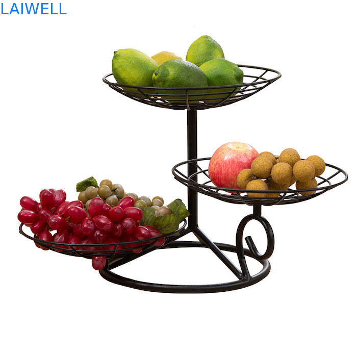 32cm de altura de cozimento Metal preto Ferro multicamadas Ferro bandeja de frutas Design personalizado para conveniência