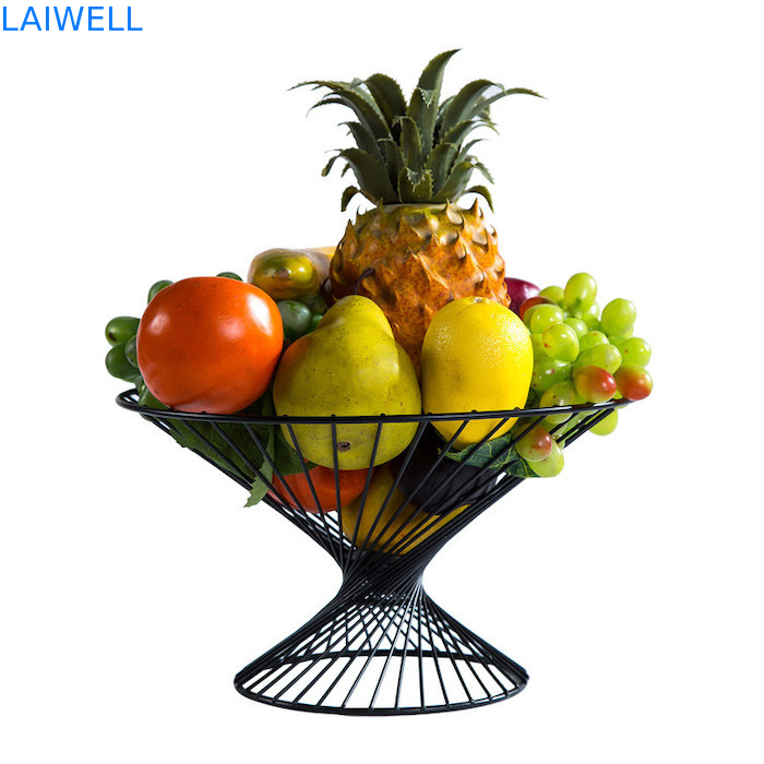 27.5*15*15CM Luxury Black Baking Varnish Ferro Cesto de Frutas Metal Houseware Resistência ao calor e Durabilidade