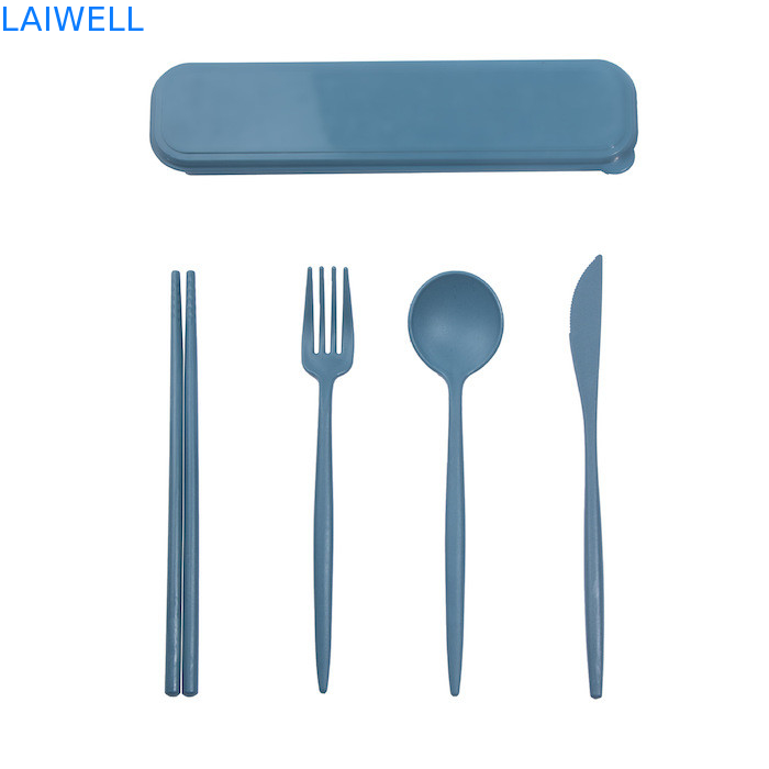 Acessórios de artigos de mesa ecológicos leves de qualidade alimentar de palha de trigo de fibra de 4-PC
