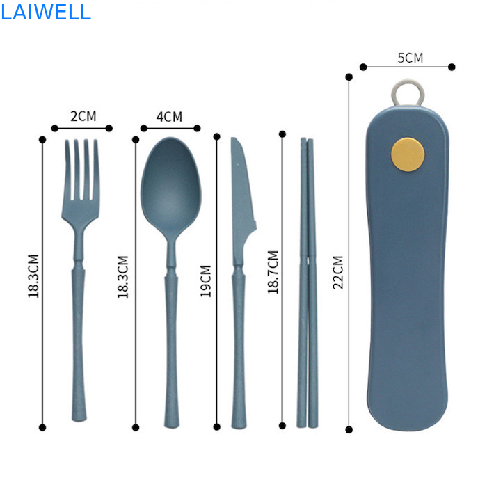 Set de equipamento de caixa rotativa de 4 PC azul leve, portátil e sustentável Biodegradável e ecológico
