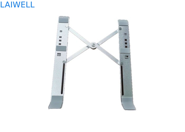 Leve portátil 253 * 60 * 20mm cinza de alumínio dobrável ajustável stand de laptop de metal Design simples e elegante