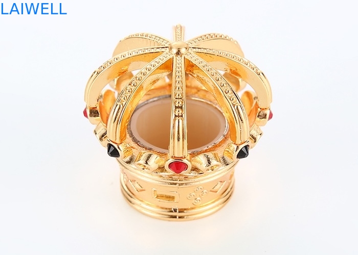 Polir Luxury Gold Color Design Crown Perfume Bottle Caps Material de liga de zinco ecológico e se encaixa na maioria das garrafas de perfumes