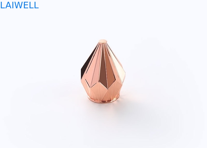 Luxo Unico Forma de Diamante Cor Dourado Liga de Zinco Cap Botão de Perfumes Para Caps de Botões de Fragrância Die Casting CNC Machining