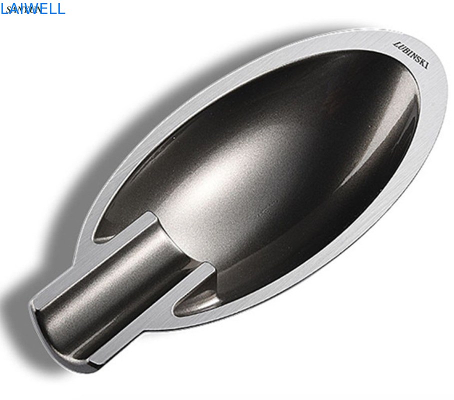 Cinzeiro de bolso portátil pessoal vintage reutilizável de metal, liga de zinco fundido sob pressão, processo banhado a preto, 165*35mm