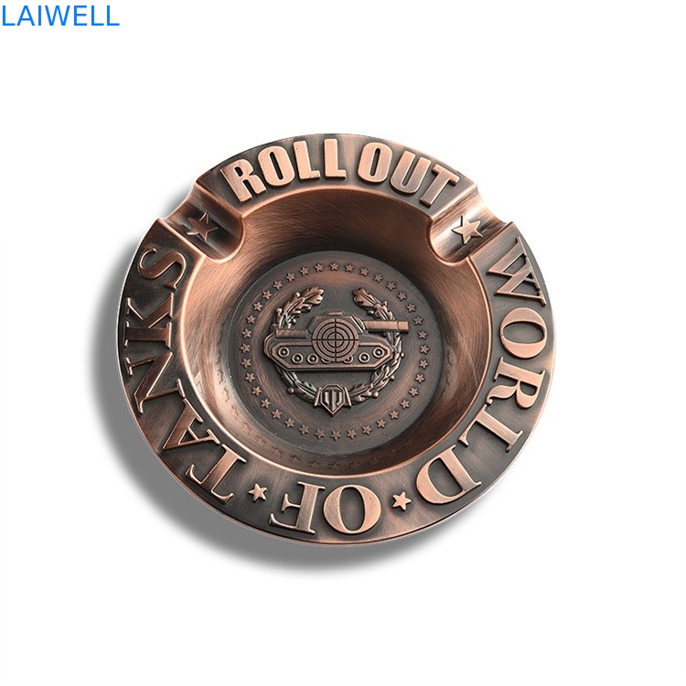 Laser portátil do cinzeiro do vintage liga de zinco do esmalte que grava Logo Purse Ashtray