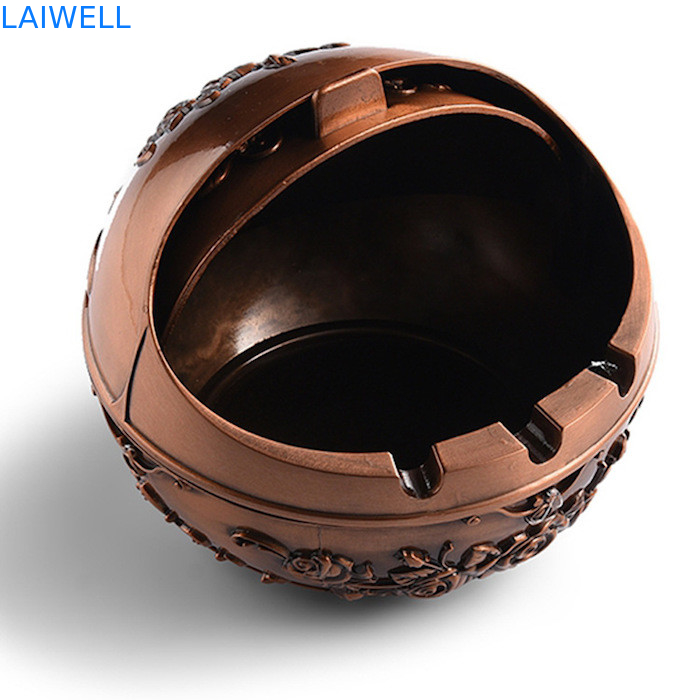 Cor luxuosa personalizada do ouro do cinzeiro do bolso do metal do vintage do chapeamento H80mm