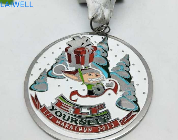 Pintura colorida liga de zinco da medalha do metal da raça de maratona de 1/2