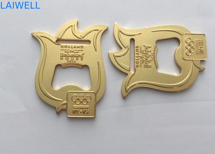 Cor 2 do ouro de 2.0MM em 1 chapeamento olímpico do esporte do abridor de garrafa da medalha