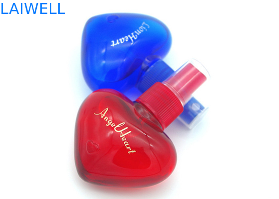 40ML Heart Shaped Custom Portable Perfume Spray Capacity Plastic PET Jugs with Screw Cap