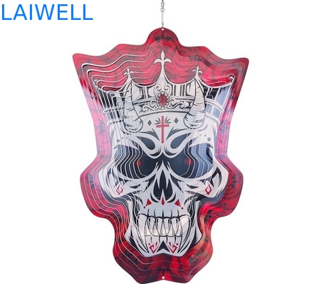 Halloween Earl Rose Metal Wind Spinner 3D Spin Metal Hanging Ornaments