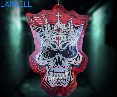 Halloween Earl Rose Metal Wind Spinner 3D Spin Metal Hanging Ornaments