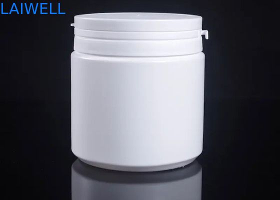Recipientes de plástico redondos brancos modernos herméticos do HDPE dos frascos do pó de leite da garrafa 500ML do armazenamento com o rasgo fora do tampão