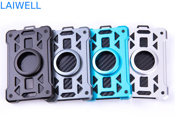 60*94*10MM Cinza Customizada RFID carteiras de alumínio portáteis de cartão com AirTag Tracker e clip de aço