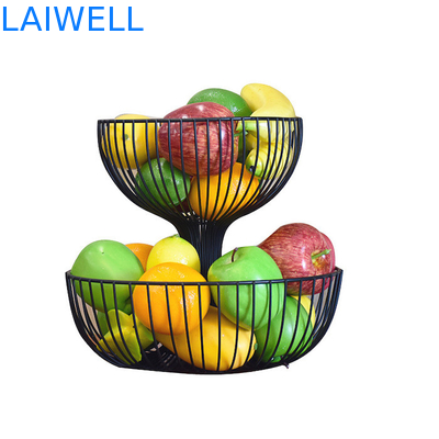Desenho personalizado de cozimento de ferro preto 2 camadas de metal placa de frutas 27 * 35 * 24CM
