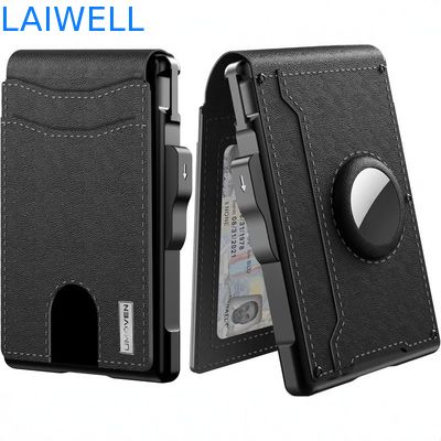 Carteira de cartão RIFD de alumínio preto personalizada Destaque com sua estratégia de marca