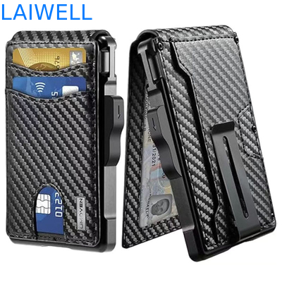 11.2*7.4*1.7cm Preto Porta-Cartas RFID de Alumínio de Alta Capacidade Pode conter até 12 cartões Perfeito para viagens de negócios