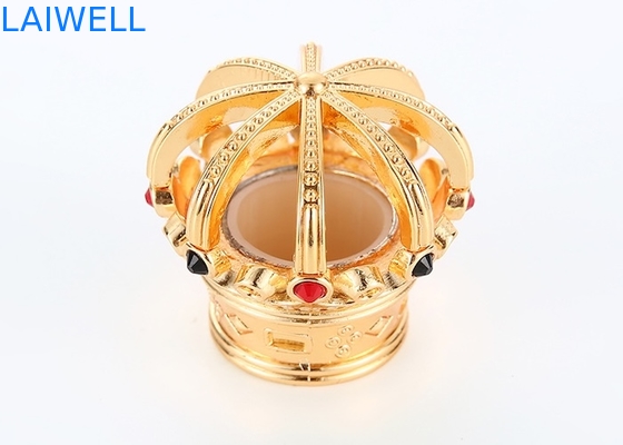 Polir Luxury Gold Color Design Crown Perfume Bottle Caps Material de liga de zinco ecológico e se encaixa na maioria das garrafas de perfumes
