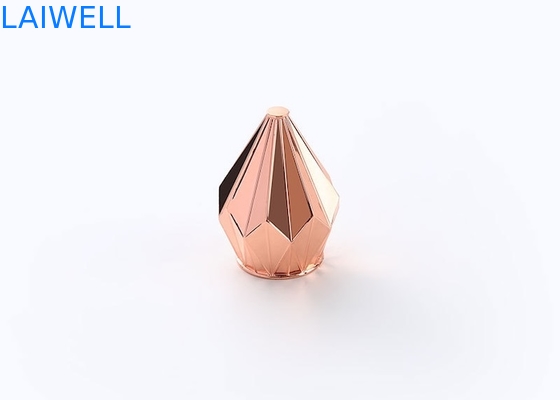 Luxo Unico Forma de Diamante Cor Dourado Liga de Zinco Cap Botão de Perfumes Para Caps de Botões de Fragrância Die Casting CNC Machining