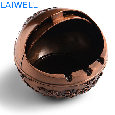 Cor luxuosa personalizada do ouro do cinzeiro do bolso do metal do vintage do chapeamento H80mm