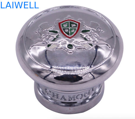 Caps de garrafas de perfumes de liga de zinco de fundição por impressão personalizada com revestimento cinza prateado para garrafas de fragrâncias de alta qualidade