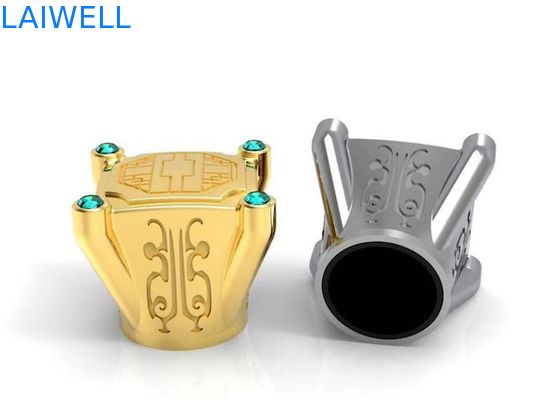 Patente personalizada superior dos tampões de garrafa do perfume do diamante acrílico da cor do ouro