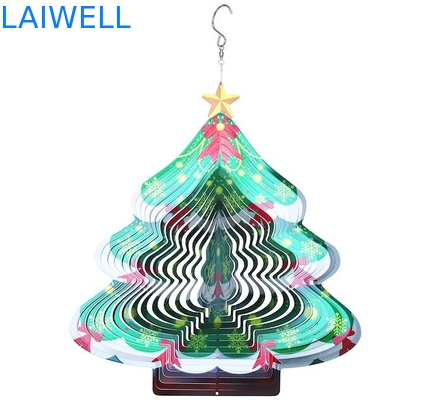 Carrilhões de vento de gerencio da árvore de Natal do girador 3D do vento do metal da largura 27cm